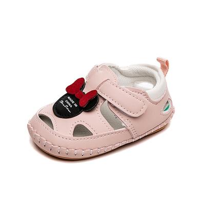 2024 Sommer Neue Jungen und Mädchen Baby Weiche Sohle Rutschfeste Kleinkindschuhe Koreanische Version Geschlossene Zehen Niedliche Cartoon Weiße Sandalen