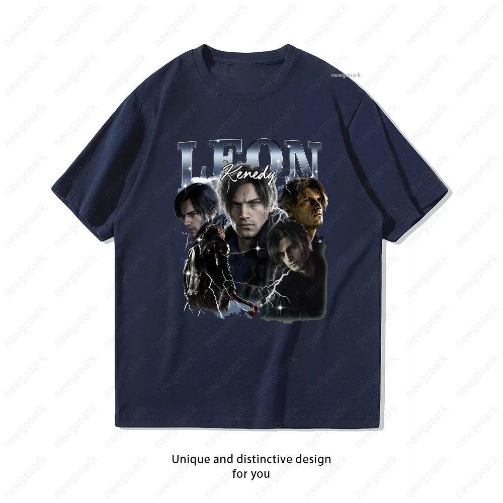 Leon Kennedy Horror Game TShirt Women Unisex Casual Cotton Printed T Shirts Creative Streetwear Camisetas Tops Tee Girlfriend Gift