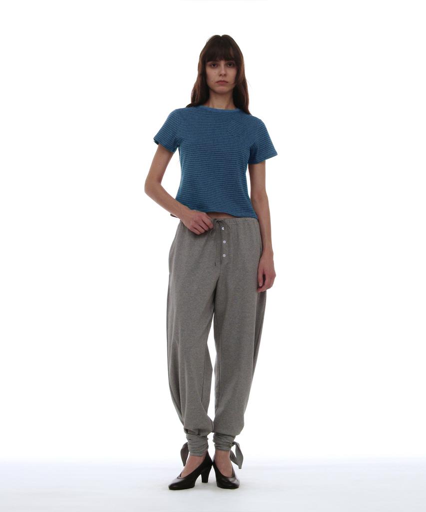 PARTIMENTO WOMEN Pwc Pocket Stripe Regular Tee_Pastel Blue