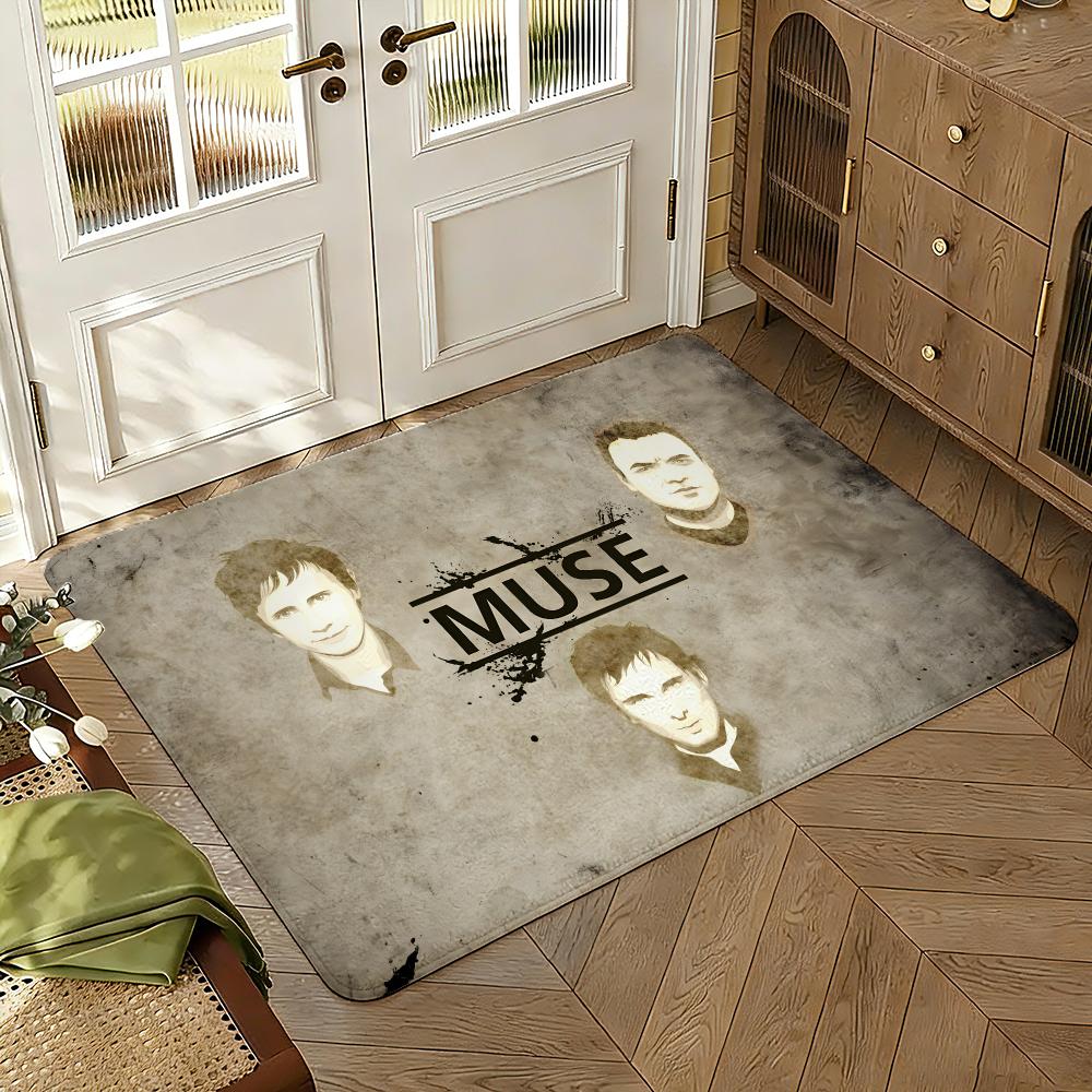 Alternative rock the muse band Floor Mat Soft Thickened Absorbent Non-Slip Bedroom Living Room Door Mat Home Decor Flannel Rugs