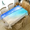 Thicken Cotton Tablecloth Beautiful Beach View Conch Shell Pattern Rectangular Round Table Cloth For Wedding Picnic Party