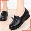 New Women's Shoes Spring Autumn Wedges Soft Sole Non-slip Women's Single Shoes Comfortable Large Size Mother's Leather Pumps