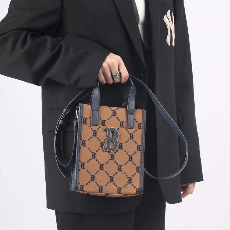 MLB Vintage Diamond Floral Jacquard Color Block Tote Bag Shopping Bag Phone Bag Accordion Bag Handbag Shoulder Bag Crossbody Bag Mini 3ACRH102N-43BGD