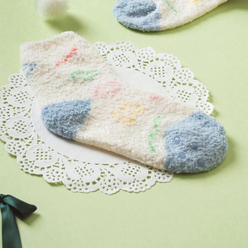Monfoot Patterned Sleep Socks For Kids 7 9 Years Old Ivory