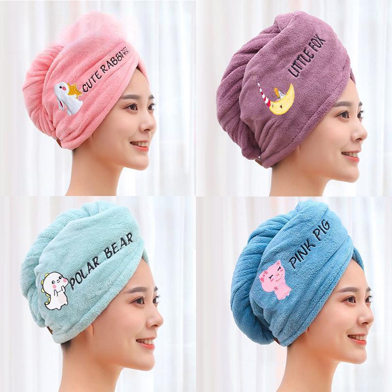 

Чарівна шапочка для душу з мікрофібри, рушник з вишивкою, банна шапочка, шапочка для сухого волосся, швидковисихаюча м яка шапочка для жінки, тюрбан на голову синій