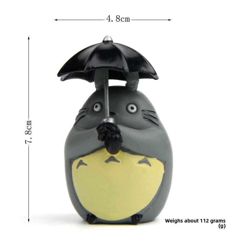 Cartoon Cute Totoro Umbrella Cat Pajamas Girl Mini Model Ornament Desktop