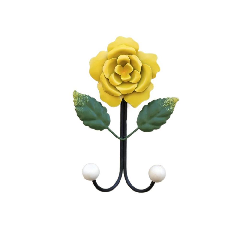 

Metal Rose Key Hook Wall Mounted Creative Over Door Hanger Single/Double Hook Modern Storage Wall Hook Clothing