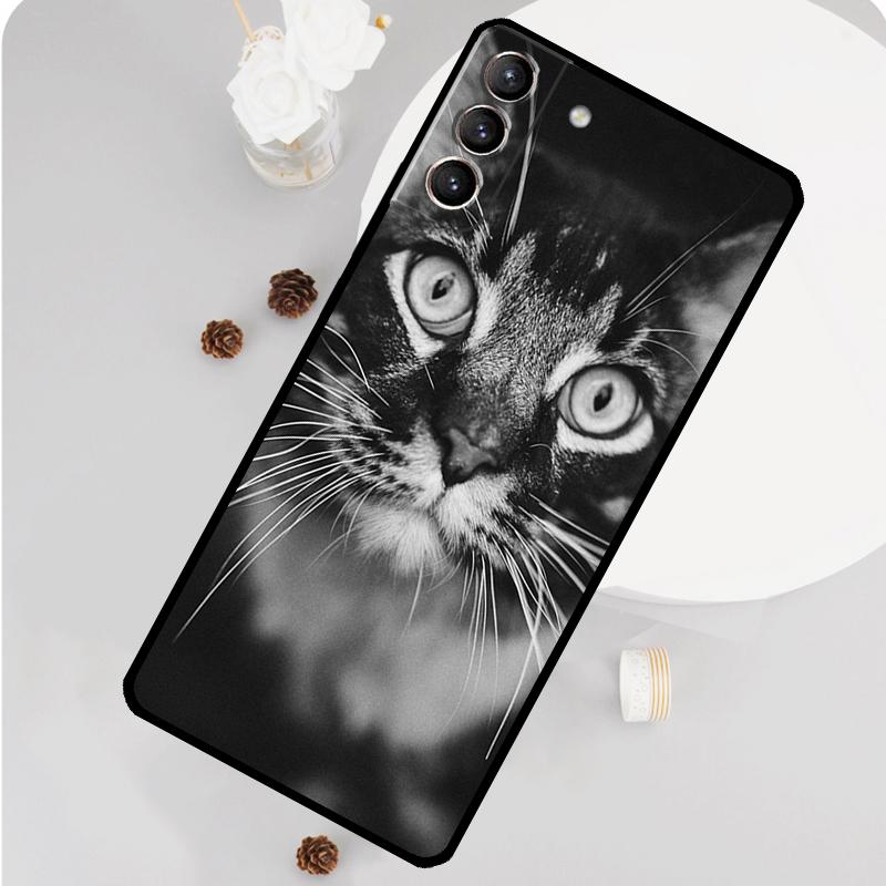 Cat Staring Eye Phone Case For Samsung Galaxy S26 S25 S24 S20 S21 S22 S23 Ultra S10 Plus S25 FE Funda Cover