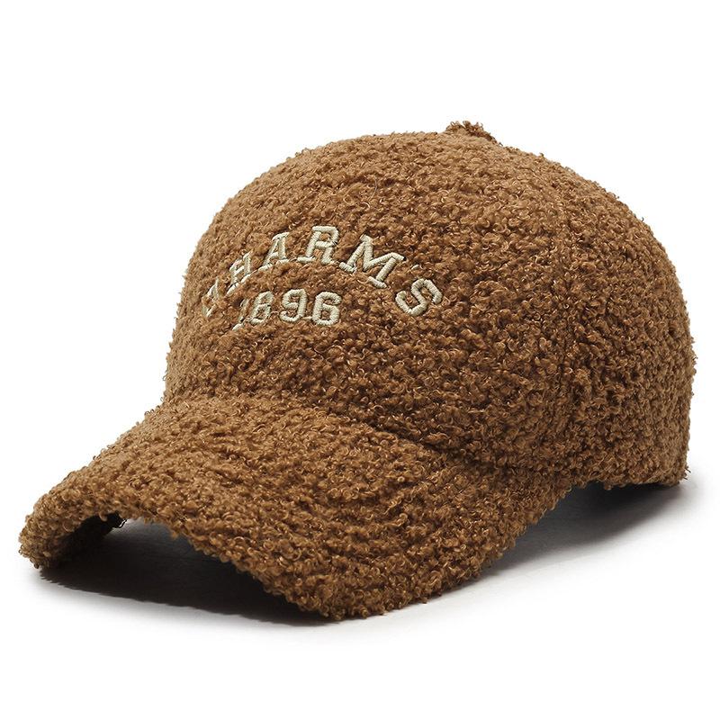 Chapeau Femme Saison Épaissi Chaud Casquette de Baseball Tendance Poil d'Ours en Peluche Petite Casquette Polyvalente