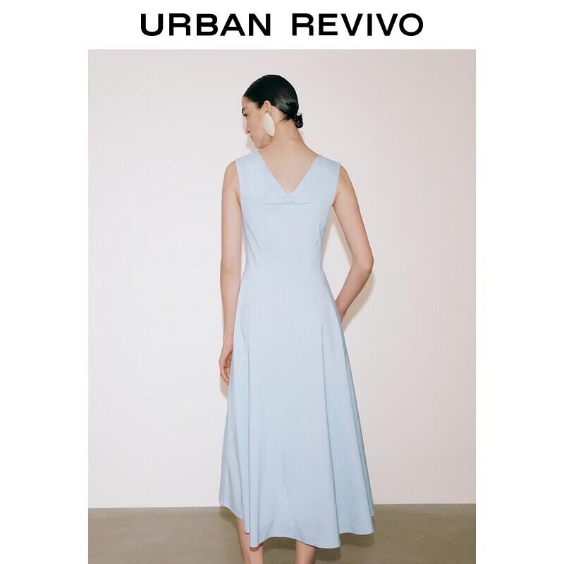 UR2026 Women's Pastel Round Neck Sleeveless A-line Long Dress