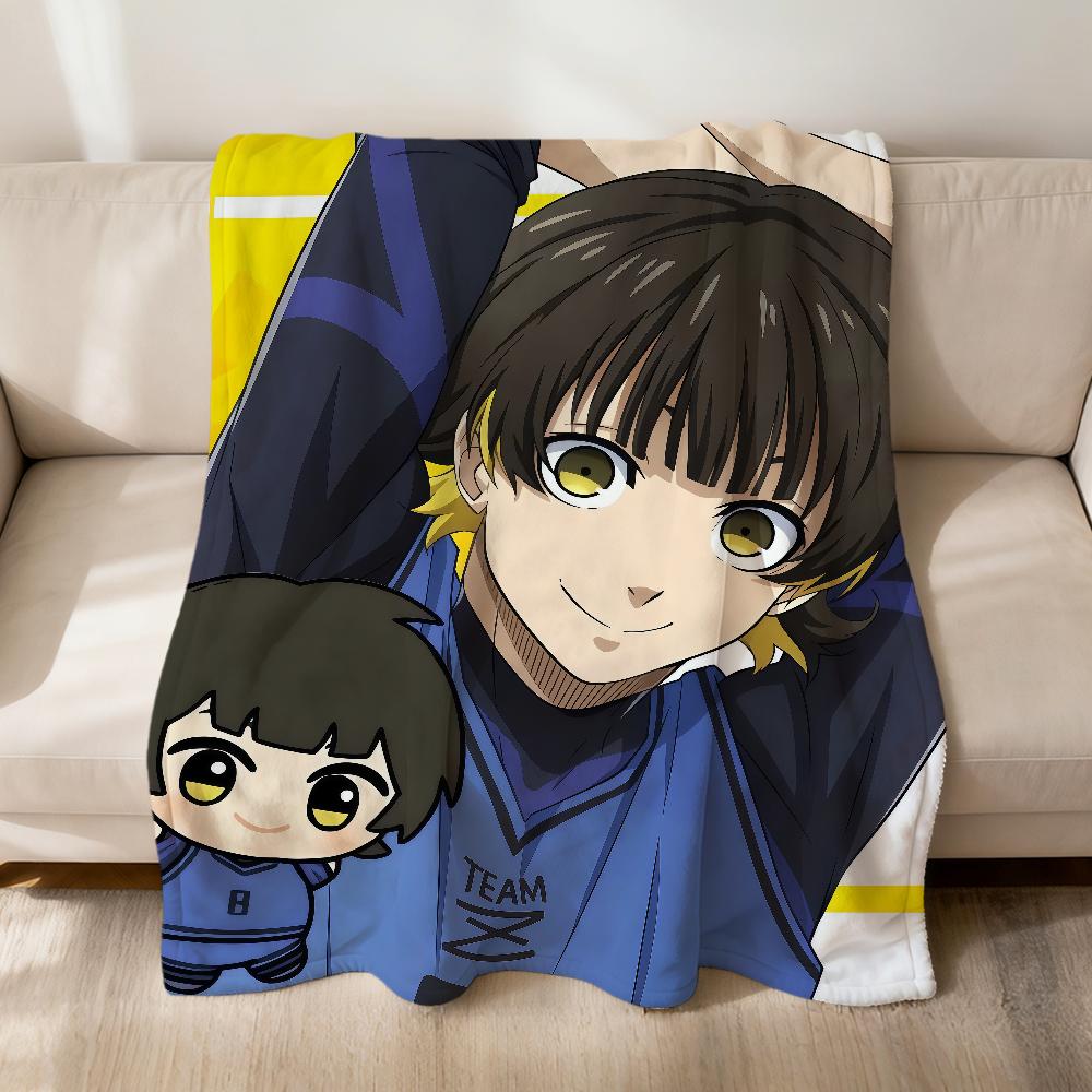 Fanart Cool Anime Blue L-lock Chibi Flannel Soft Warm Plush Blanket Sofa Living Room Pet Hogar Bedroom Gift Home Car Portable