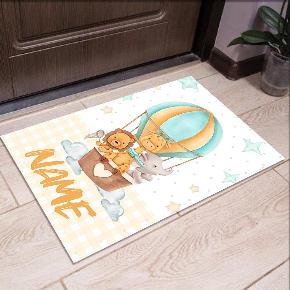 Custom Name Animals Printed Carpet,Rug for Office Chair Living Room Bedroom Kitchen Room Decor Gifts.