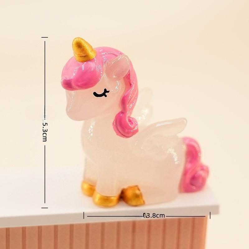 Year of The Horse Luminous Unicorn Creative Home Office Desktop Decoration Resin Decoration Trendy Cute Blind Box Accessories