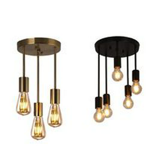 Modern Minimalist Chandelier: Cross-Border Wrought Iron Pendant Light for Bedroom and Study In American Industrial Style