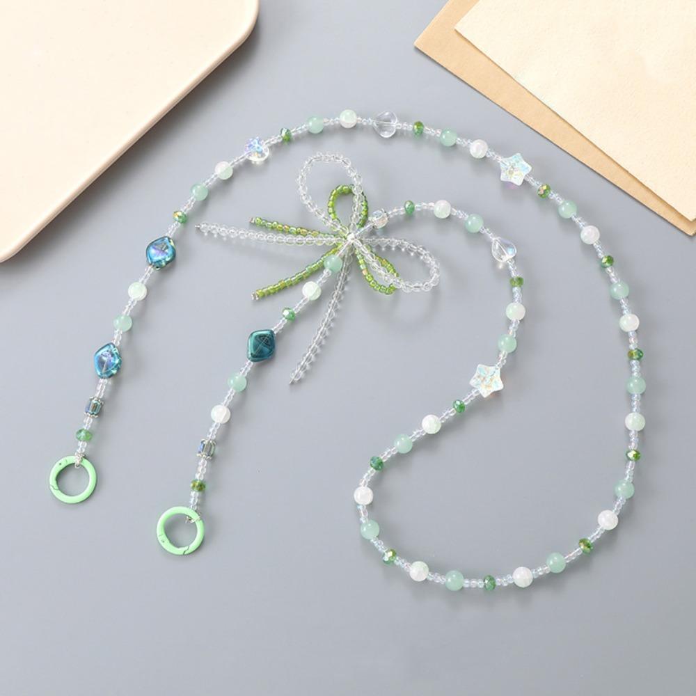 Bowkont Beaded Phone Chain Pearl Mobile Phone Crossbody Strap Beads Phone Lanyard  Keychain Pendant