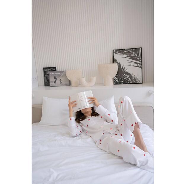 White Pocket Satin Pajamas