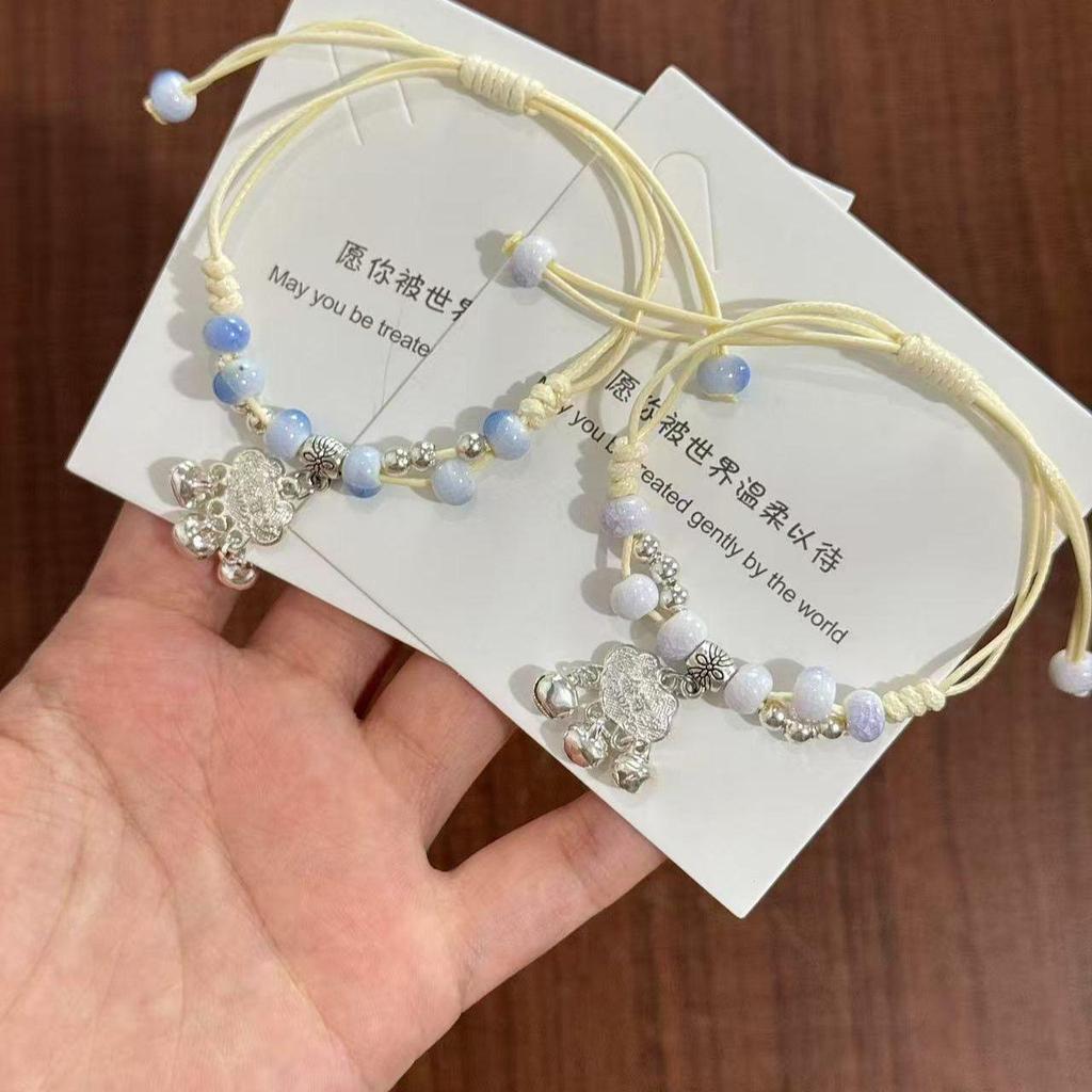 Jingdezhen Ceramics Peace Lock Hand String - Fresh, Versatile Student Style for Night Market Stalls