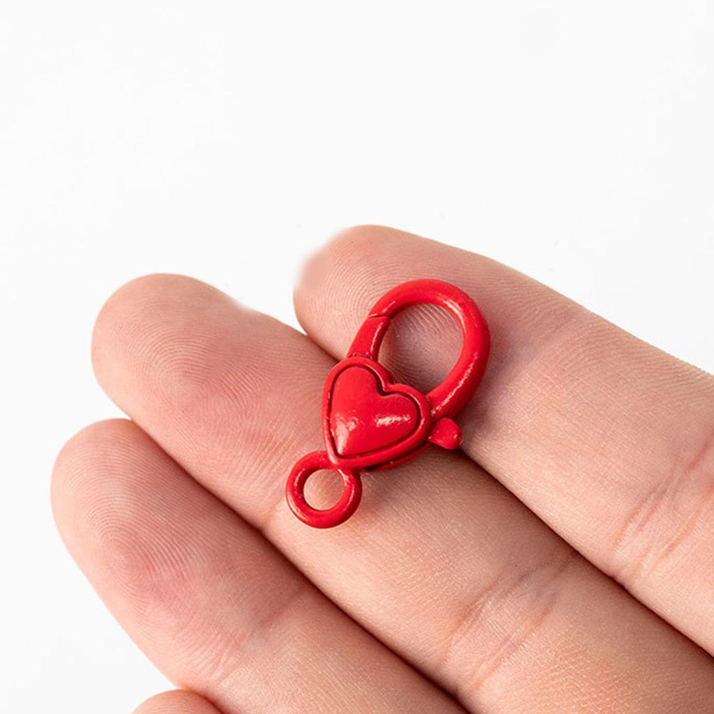 40 Pieces Love Heart Shaped Lobster Claw Clasps Fashion Accessory for Keychains Necklaces Bracelets Jewelry Projects