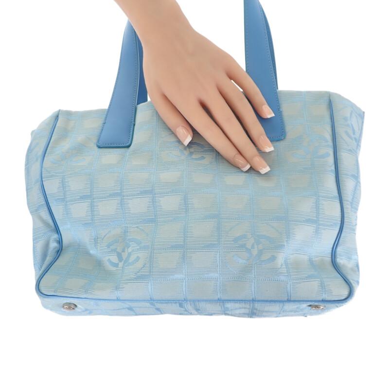 Chanel Tote Bag Blue Nylon/leather Women
