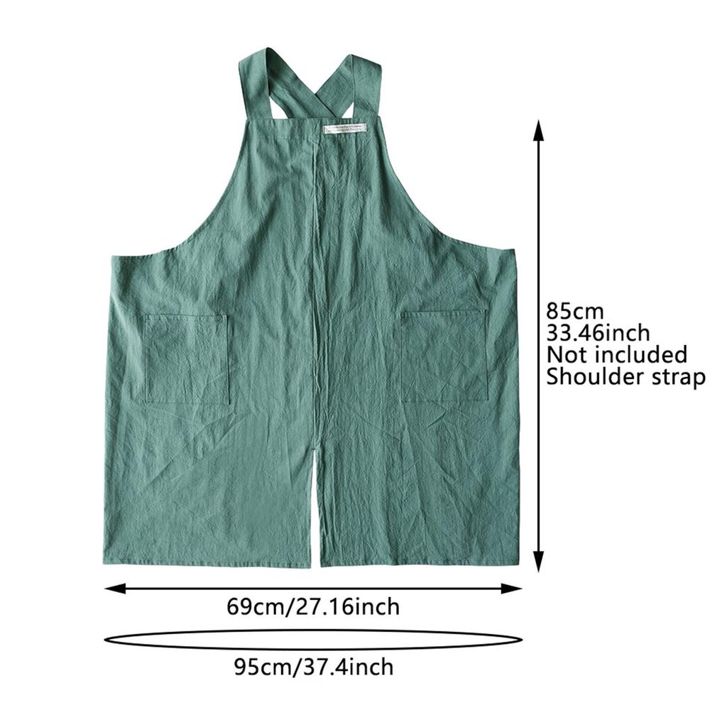 Painting Apron Workshop Durable Multi Functional Cross Back Solid Color for Restaurant