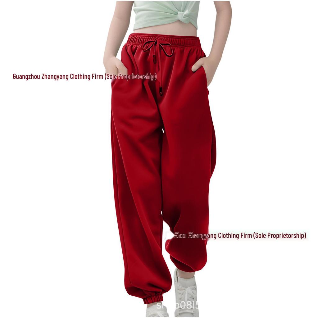 Enfärgade Långbyxor för Pojkar och Flickor, Löst Snitt för Vår/Höst, för Barn