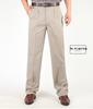 Men’s High Waist Cotton Pleated Loose-Fit Pants for Spring & Autumn