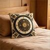 Luxury European Style Pillow Cover Black Gold Baroque Medallion Print Soft Throw Pillow Case For Vintage Royal Home Decor Gift
