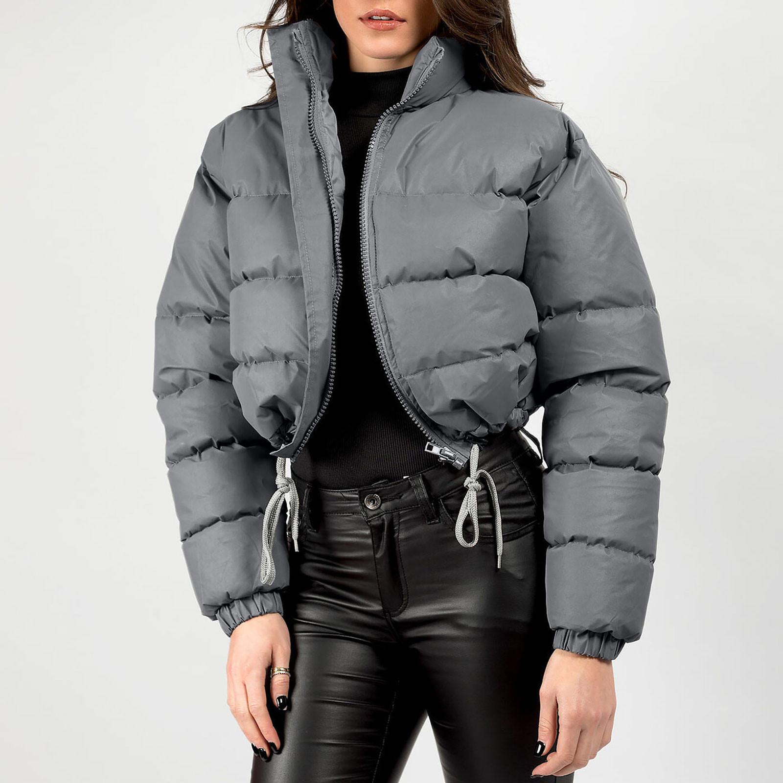 Женская хлопковая куртка с короткими рукавами и воротником-стойкой — фото 8