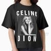 Herr T-shirt Celines Dion Tvättad T-shirt Streetwear Hip Hop Vintage T-shirts Toppar Herr Dam Bomull Sommar Topp