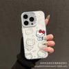 Cute kitty for apple 15 colored silver iPhone14Pro creative 11promax matte 16 protective case 17