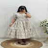 Vibrant Floral & Block-Printed Cotton Puff-Sleeve Tiered Midi Dresses