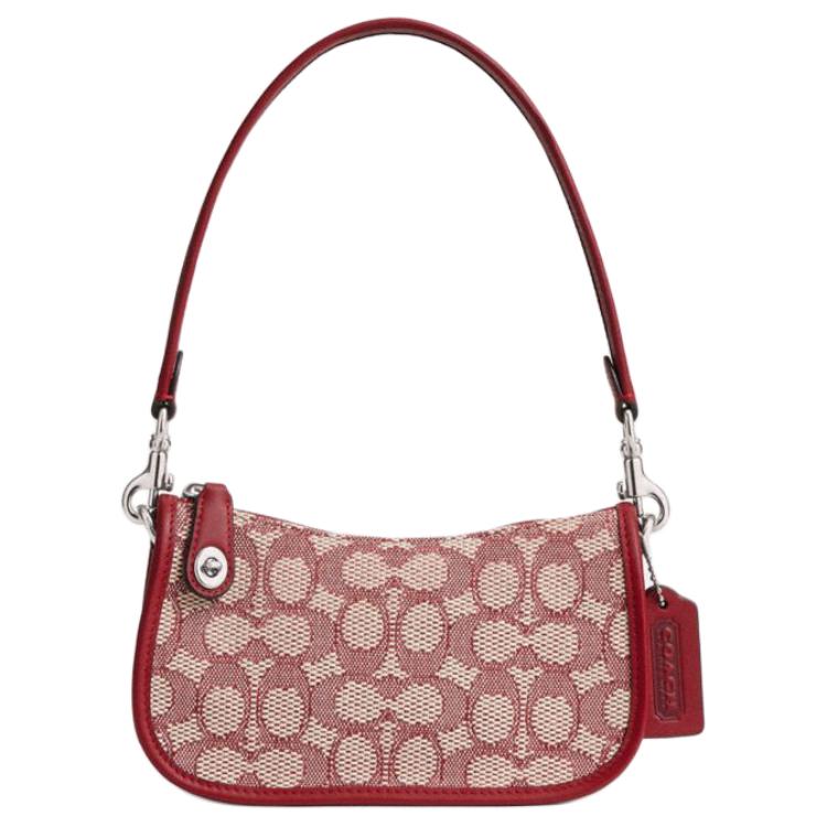 

Coach Swinger 20 Logo Print Jacquard Handbag Small Women handbags Ruby Ivory CZ923-LHXJA Basic Set (Bag+Dust Bag)