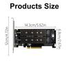 Carte d'extension PCIExpress X8 pour 2 contrôleurs RAID M.2 NVME Carte de division PCIE 2 ports NVME M KEY pour 2230 2242 2260 2280 22110