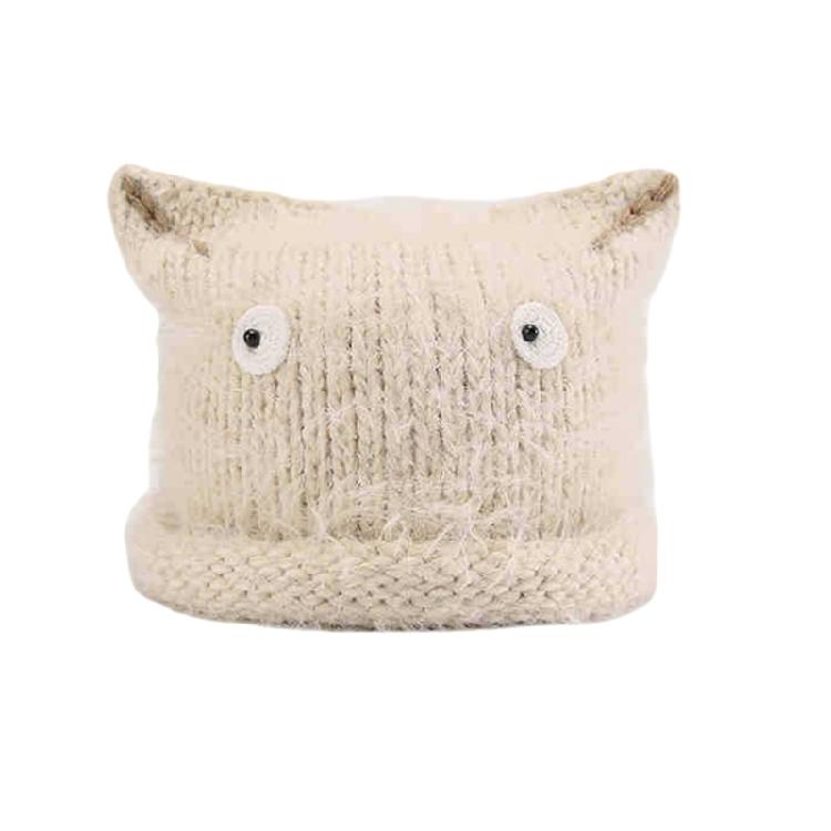 Crochet Cats Ear Hat for Women and Girl Popular Knitted Beanies Hat Soft Pullover Hat for Casual Outdoor Sport Headpiece