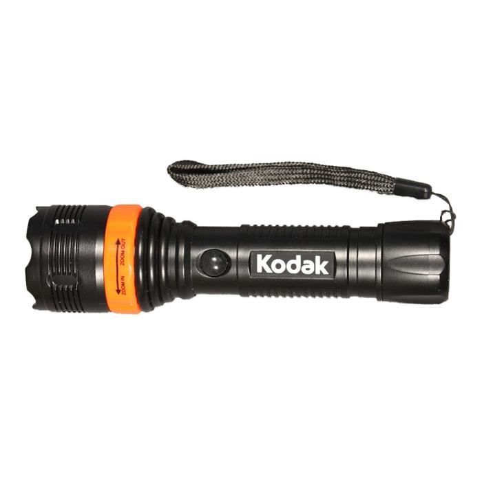 KODAK Lampe Torche LED Focus 157 Flashlight 1000mW + 3 Piles LR03/AAA HD - Noir