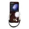 Capa de Celular Samsung Z Flip Pelo de Vison com Bola de Pelúcia DIY para Modelos 3-7