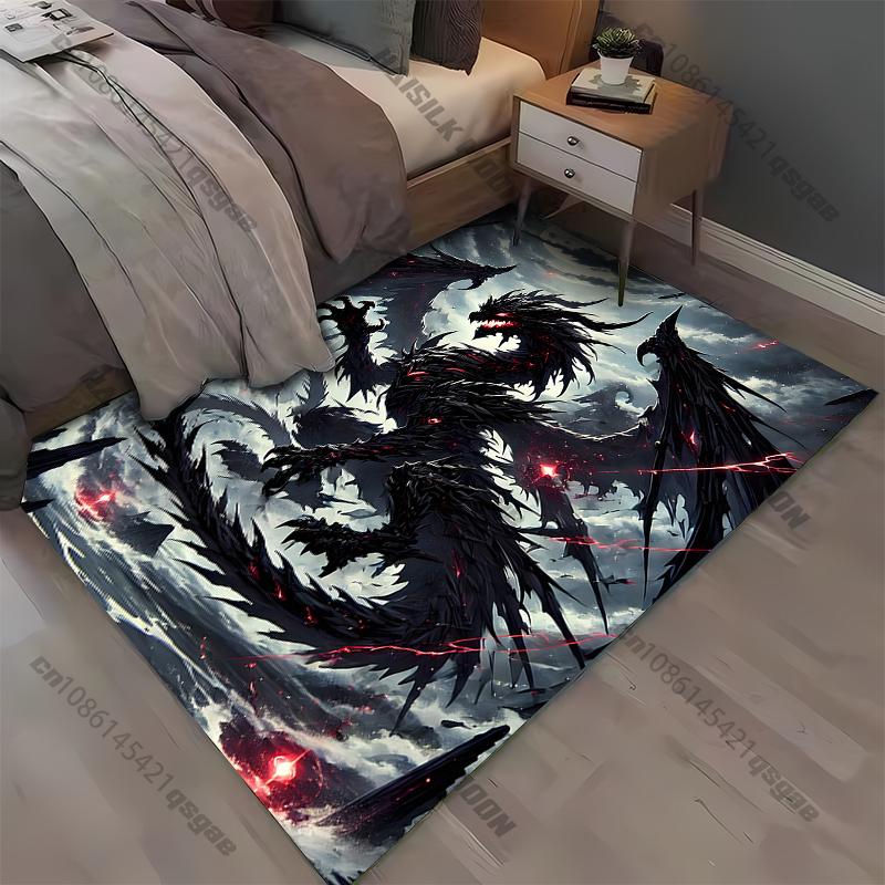 15 Sizes Black Dragon Painting Printed Carpet Fashion Mat Non -slip Carpet Rug Outdoor Carpet Door Mat Play Mat Birthday Gift