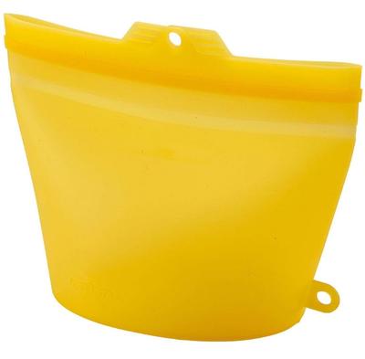 Cojit Frozen Water Bath Microwave OK Large Gusset Large Opening Silicone Cook Bag 1.8L Yellow