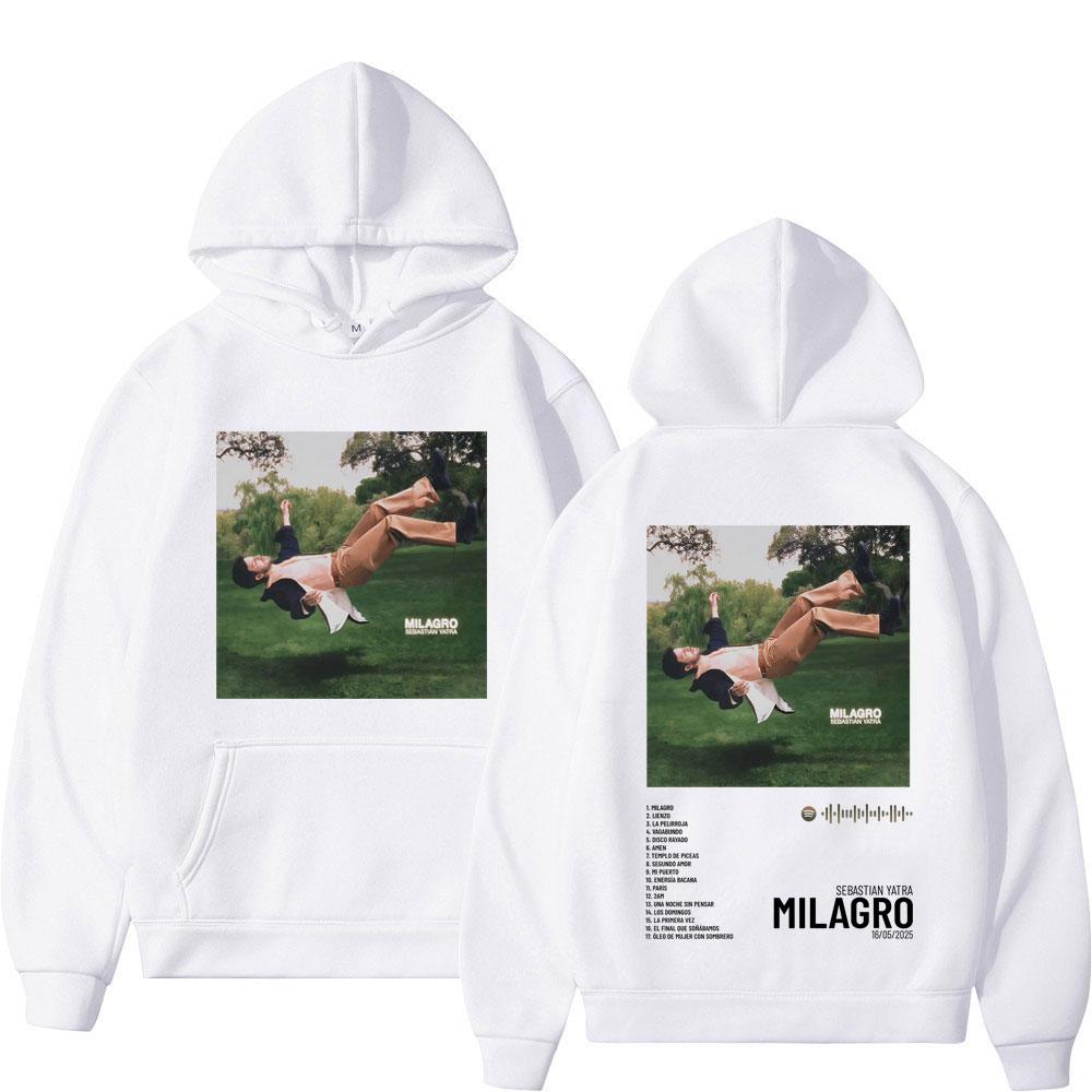 Singer SEBASTIAN YATRA Milagro 2025 Graphics Hoodie Men Women High Quality Pullover Long-sleeved Casual Fashion Sweatshirts Top