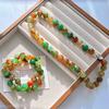 Retro National Style Retro Maillard Natural Color Chalcedony Agate Chalcedony Collarbone Chain Necklace Neck Chain