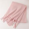 Long Tassels Neckerchief Solid Color Scarf Lightweight Yet Warm Headscarf Shawl For Casual or Formal Wear Daily