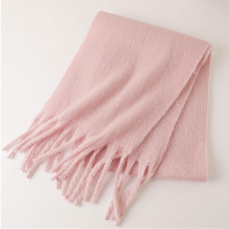 Long Tassels Neckerchief Solid Color Scarf Lightweight Yet Warm Headscarf Shawl For Casual or Formal Wear Daily