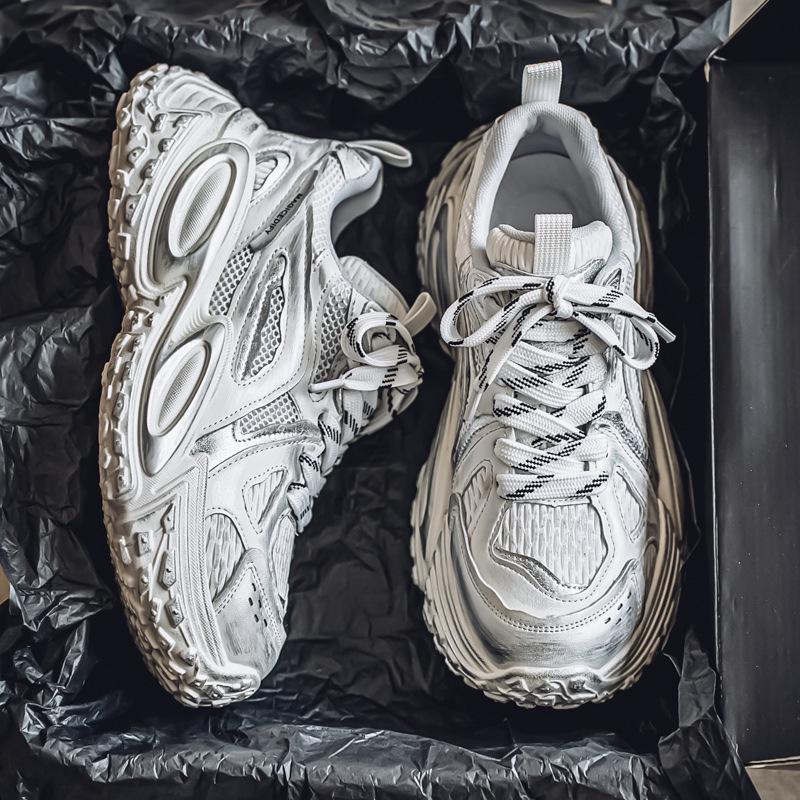 

Мужские дышащие сетчатые кроссовки - Мягкая подошва, Защита от запаха, Толстая подошва, Высококлассные кроссовки для отцов на весну/лето 2025 45