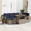 VidaXL Garden Furniture Set with Cushions 7 Pcs Black Braided Resin Acacia 3328034