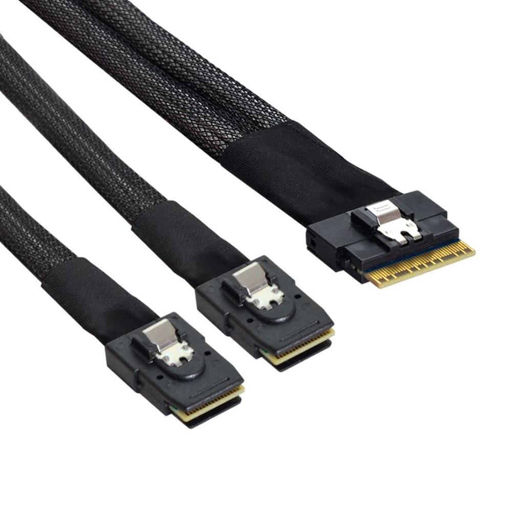 Chenyang CY 8i Ultraport Slimline SAS Slim na Duálny Mini SAS SFF-8654 74-Pin PCI-E 4.0 SFF-8087 Kábel, PCI-Express
