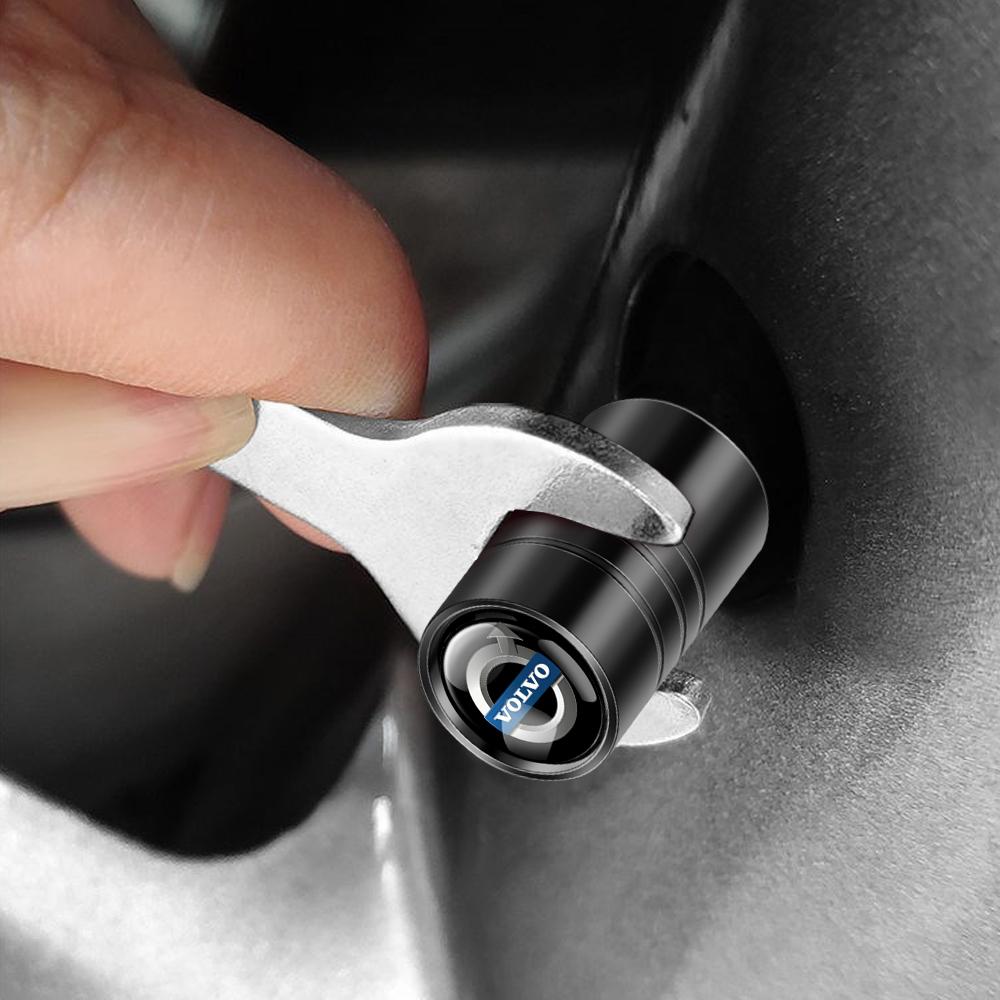 4pcs Metal Wheel Tire Valve Air Stem Cap Covers For Volvo R design xc60 v60 s60 v40 v50 s40 s80 c30 xc40 xc70