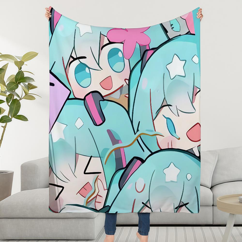 Blanket M-mIKUs-es Throw H-hATSUNEs-es Super Cosy Plush Living Room Sofa Couch Childish Birthday Anime Gifts 75cmx90cm
