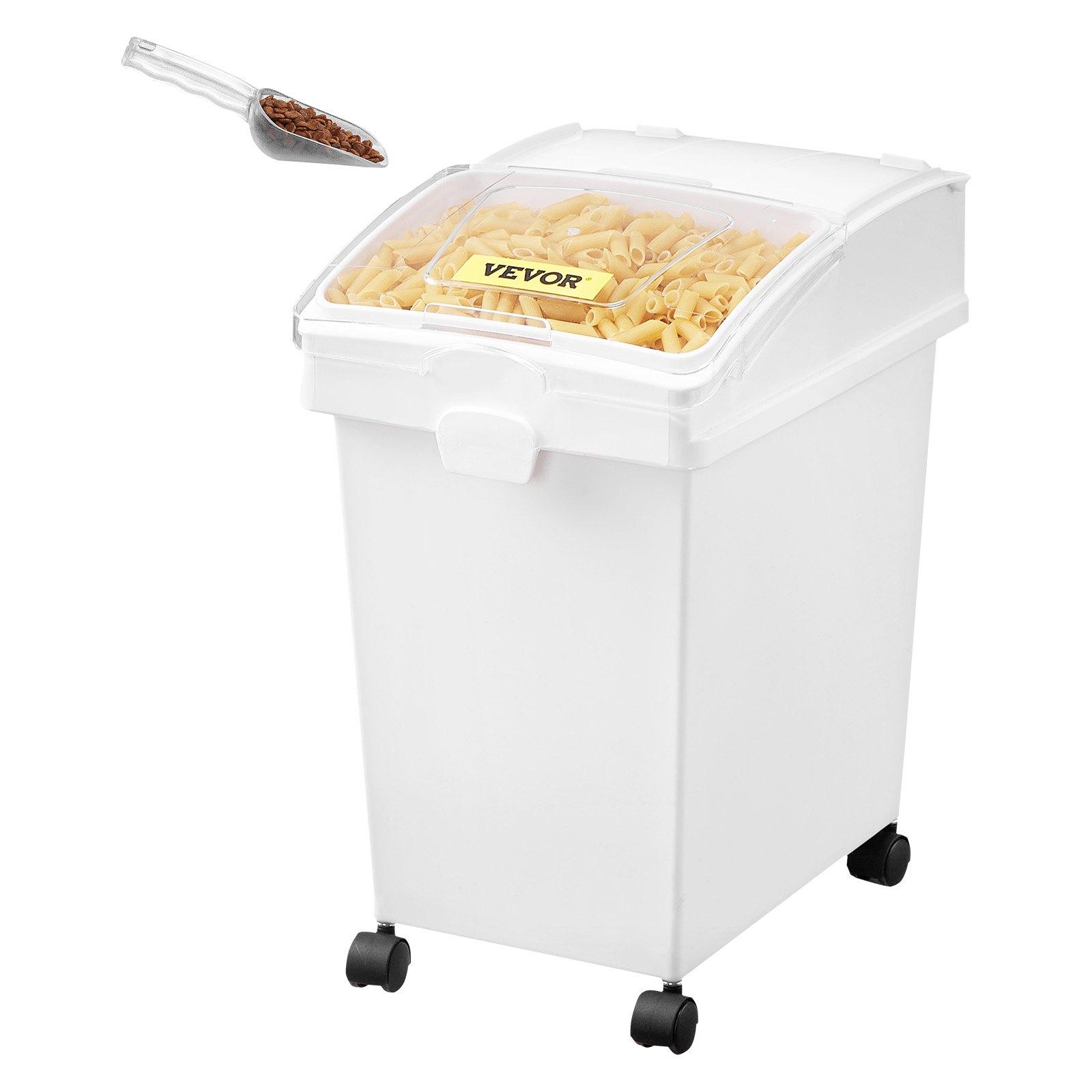 Flour and Rice Container Capacity 15 kg Pack of 3 Kitchen Storage Boxes 25 x 35.5 x 43 cm Triple Storage Containers White Storage for Grains and Other