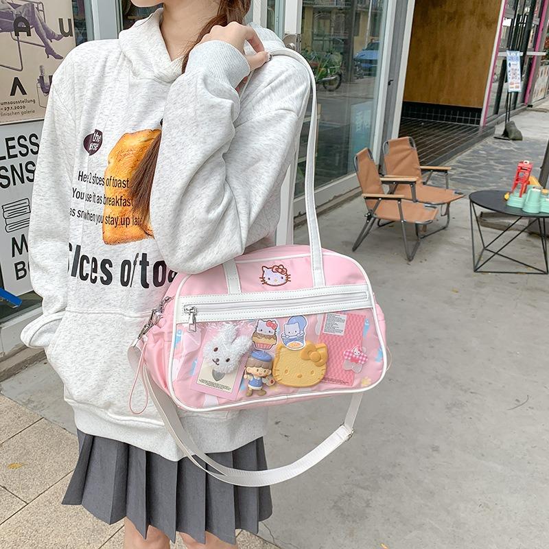 Cartoon Small Food, Cute Transparent Shoulder Messenger Bag, Two-dimensional Baby Bag, Daily Tote Bag.