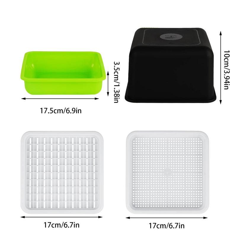 Home Garden Hydroponic Growing Box Bean Pea Wheat Seedling Sprouter Tray Cat Grass Grow Germination Soilless Planting Pot